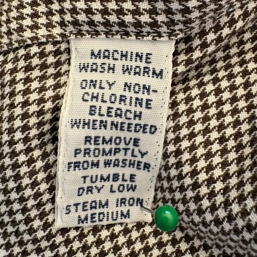 Polo Ralph Lauren Brown Micro-Houndstooth Curham Shirt L Dark Academia‎ Earthy
